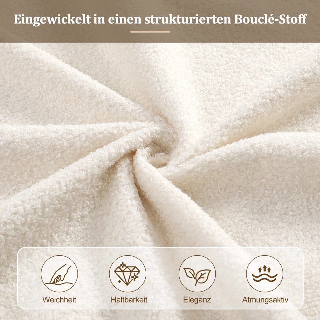letto imbottito bouclé beige 180 x 200 cm