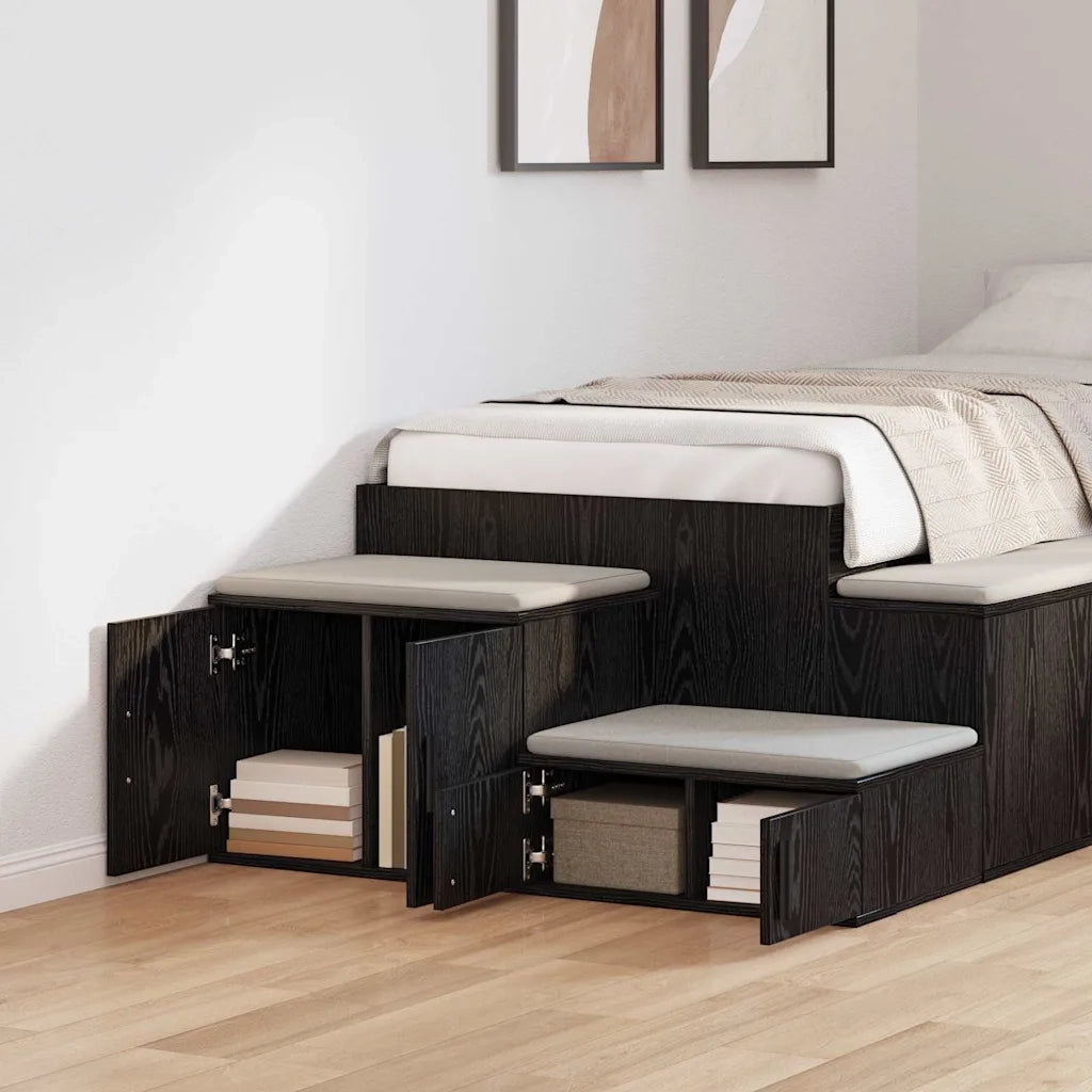 Armadio 2 pcs Rovere Nero 108 x 41 x 40 cm Legno multistrato 866668