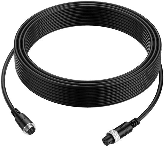 Cameracassa di retrocessione a cavo 5m - 4-pini - progettata a cavo a spirale retrattile - cavo video per auto - per veicoli commerciali/trailer - tensione di funzionamento 12-24V - cavo video