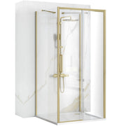 Cabina Doccia A Parete Rea Rapid Slide Brush Gold 100x90
