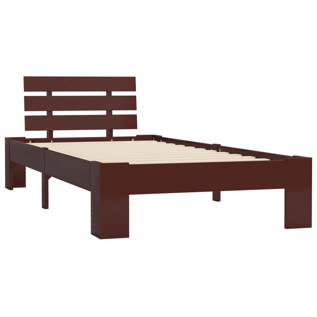 Giroletto senza Materasso-Struttura Letto Marrone Scuro 90x200 cm Legno Pino 425179