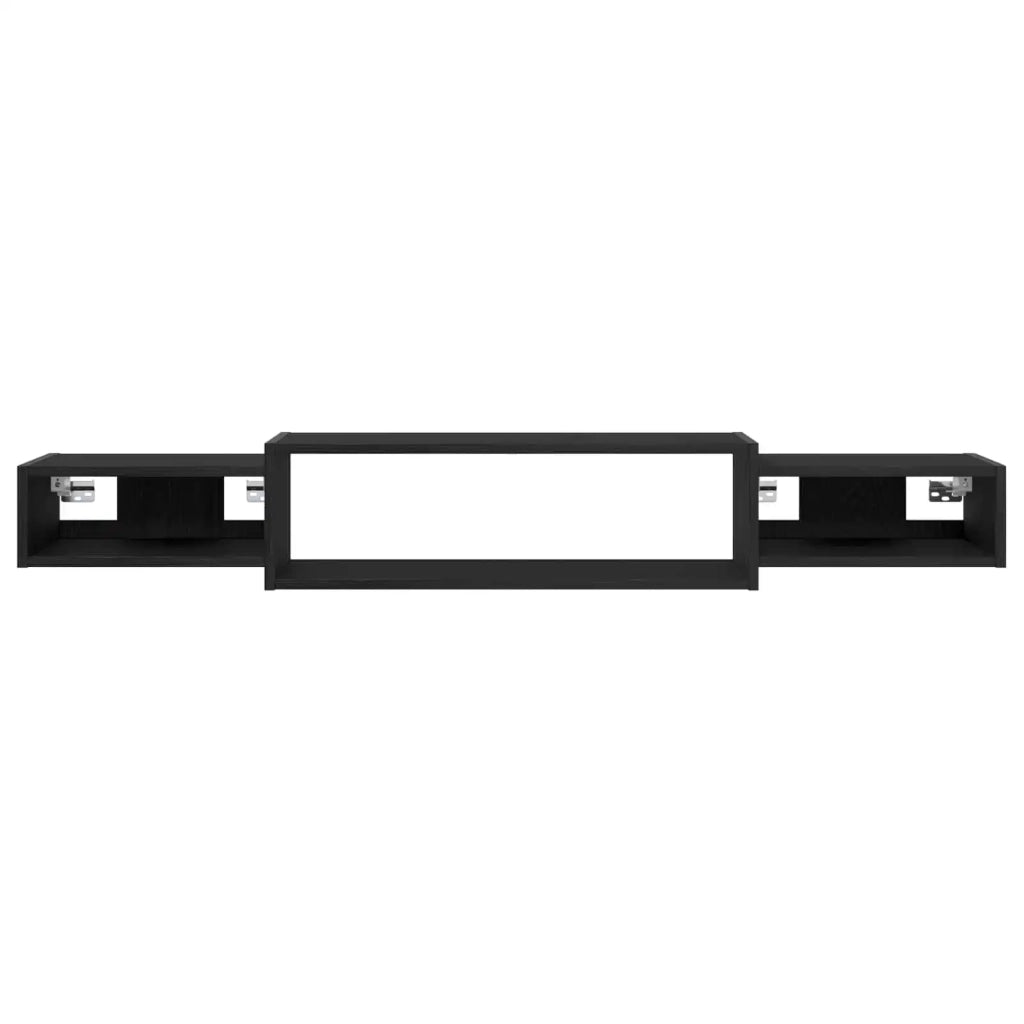 Mobile TV da Parete A parete-Credenza per TV sospesa Rovere Nero 140 x 28 x 21 cm