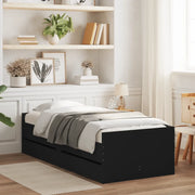 Giroletto Nero con Cassetti 75x190 cm Small Single