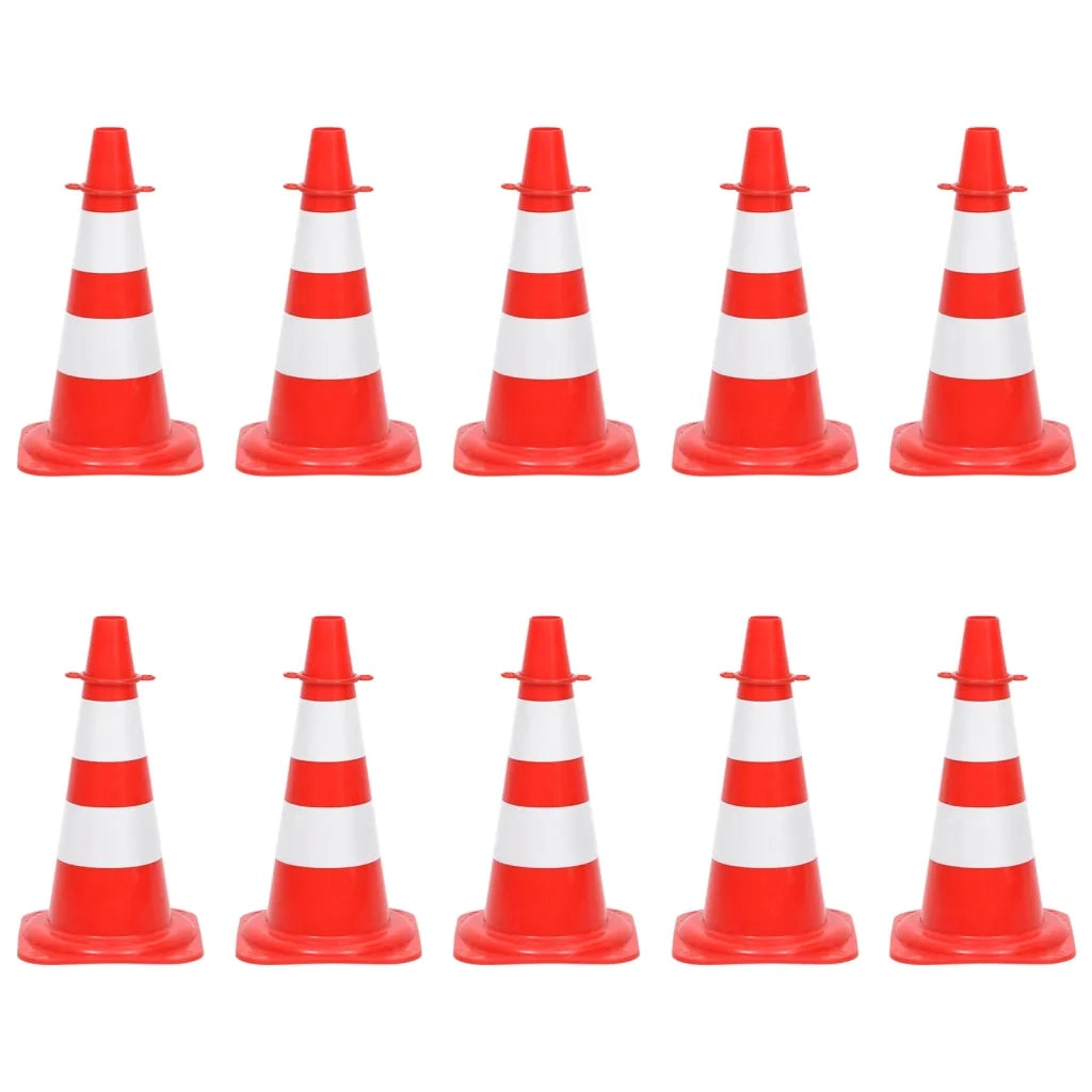 Set Segnaletica Coni Stradali e Catena da 10 m Rosso Bianco 150948
