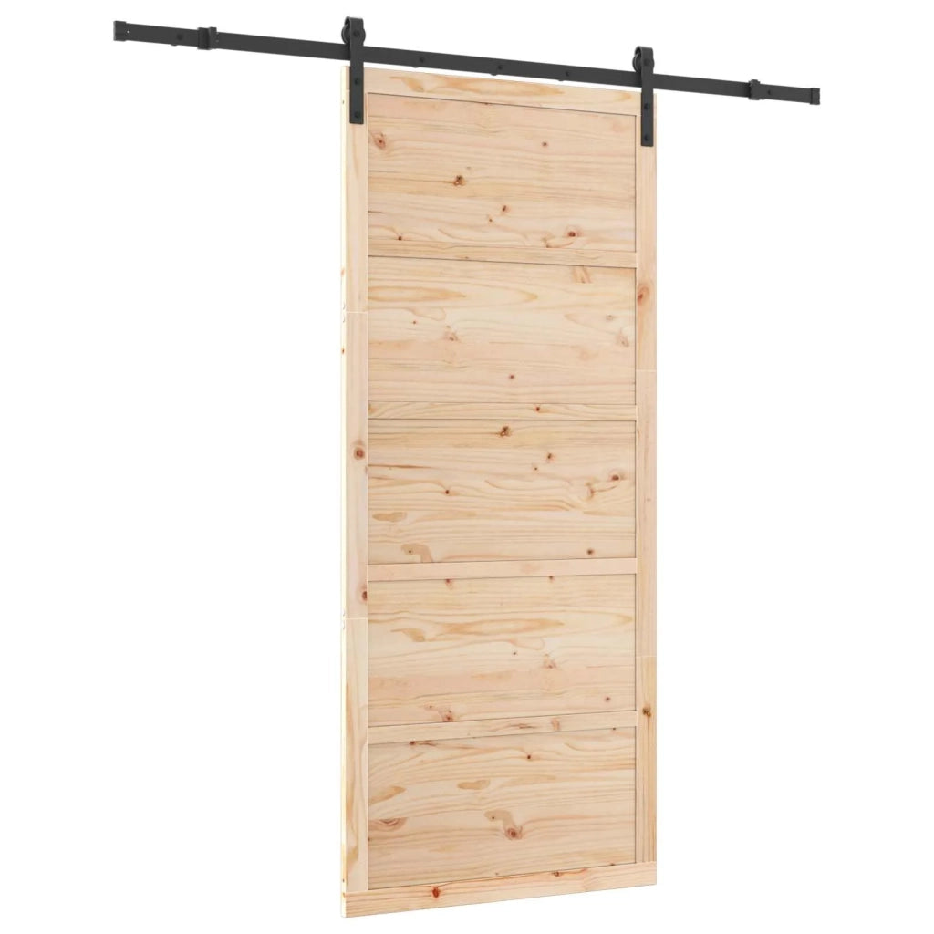 Porta scorrevole Naturale 100 x 208 cm Legno Massello di Pino 3445631