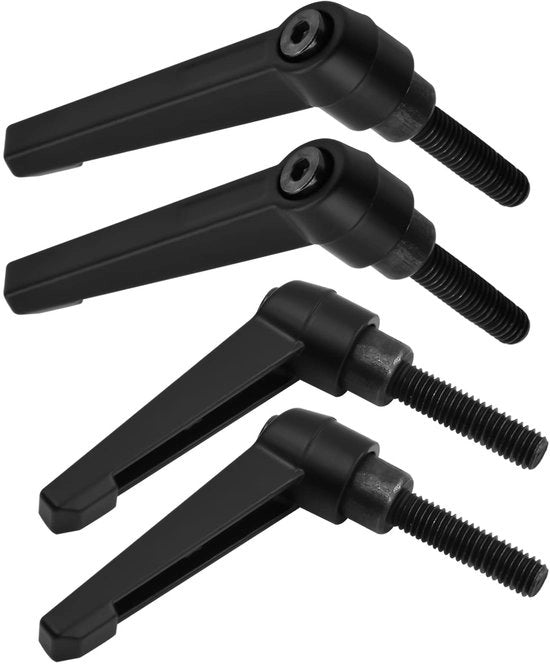 Maniglia Flessibile a Manubrio - Vite M8 Esterna - Acciaio al Carbonio/ Acciaio Inox - 4 Pezzi - Lunghezza Manubrio 63 mm