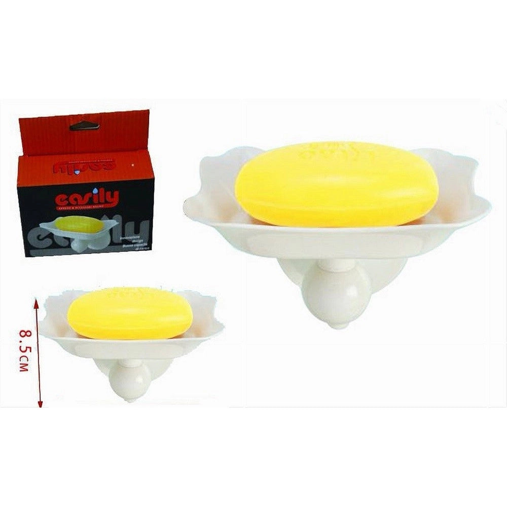 Trade Shop - Porta Sapone Saponetta Attacco A Ventosa A Parete Accessorio Arredo Bagno 52168a -