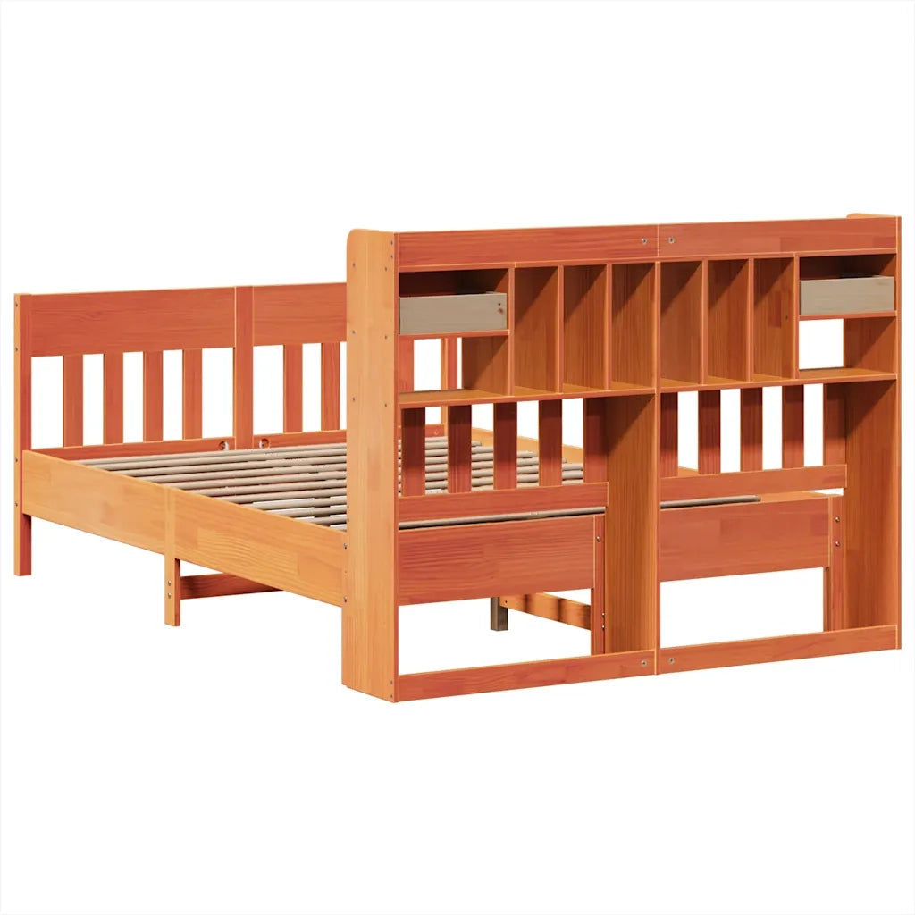 Giroletto senza Materasso-Struttura Letto Marrone Cera 160x200 cm Legno di Pino 821661