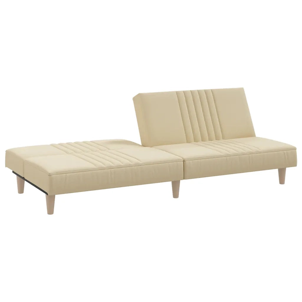 Divano Letto Crema in Tessuto 351884