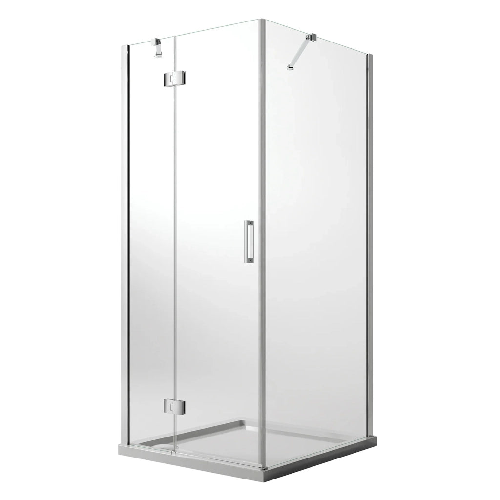 Box Doccia 80x50 CM H190 Trasparente con Easyclean mod. Flip Anta + Fisso