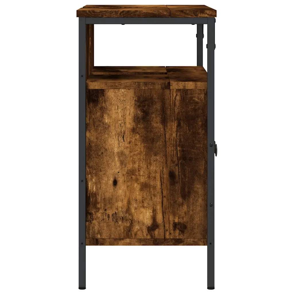 Mobile Lavabo Bagno-Armadietto da bagno Rovere Fumo 60x30x60 cm Legno Multistrato 708170
