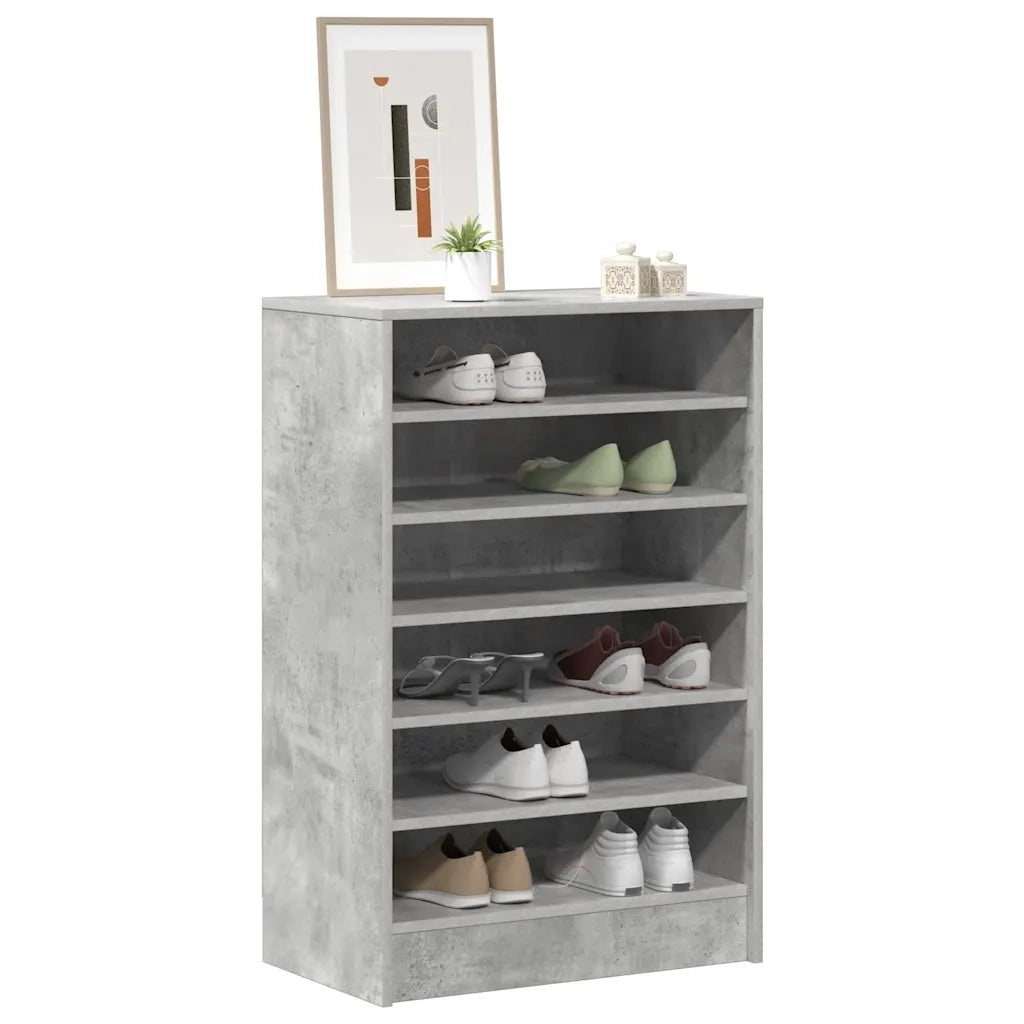 Scarpiera-Scaffale per scarpe Grigio Cemento 60x35x92 cm in Truciolato 607914