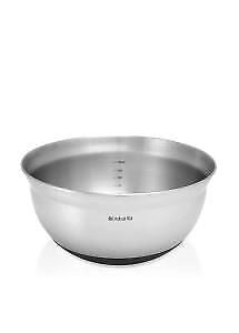 Brabantia 363849 Ciotola da Miscelazione 1,6 L Acciaio Inox con Base Antiscivolo in Silicone Graduata Impilabile colore Nero