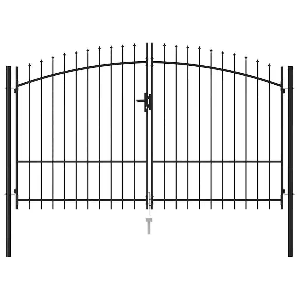 Cancello per recinzione Woerden Doppia porta con punta superiore 299,5x224,5 cm 145737