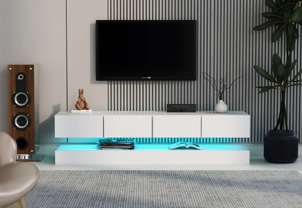 Cassettiera TV bianca in MDF lunghezza 130 cm