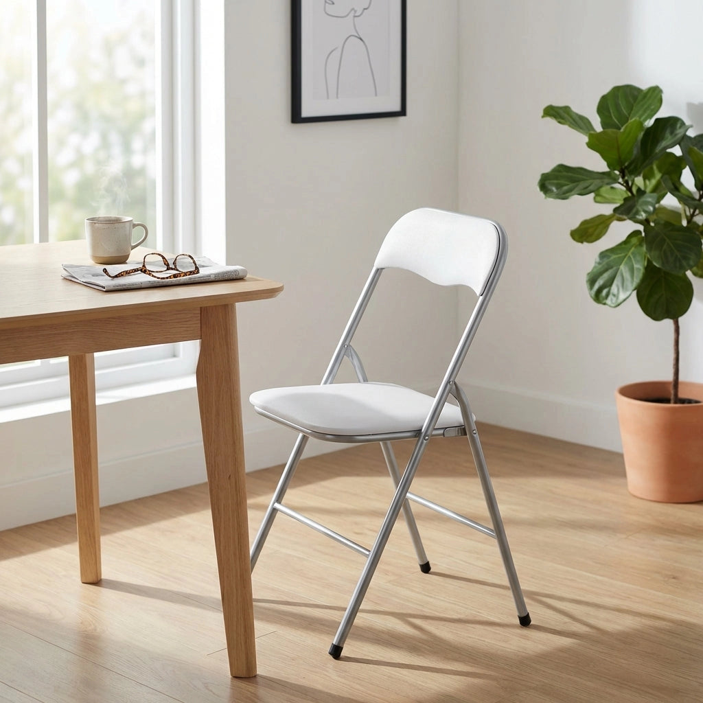Sedia Pieghevole Salvaspazio in Acciaio PVC cm 44x45x79 - SLIM