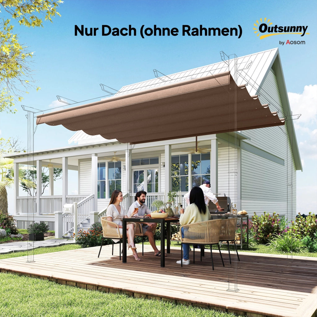 Tetto di ricambio per pergola 3x3m ¨C Xylo ¨C Poliestere impermeabile 250x255cm marrone
