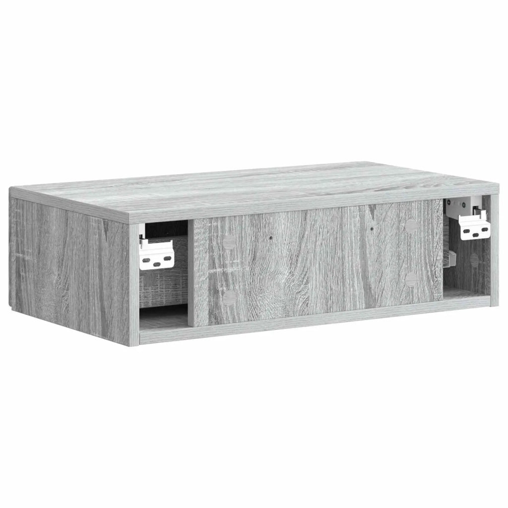 Tavolino da Parete Laterale Grigio Sonoma 59 x 34,5 x 17 cm 899001