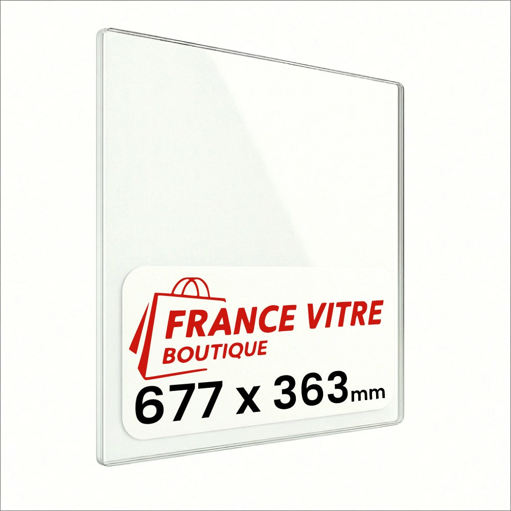 677 x 363 x 4 mm - Vetro per stufa a legna - vetro camino di ricambio - vetro per caminetto resistente al fuoco - France Vitre