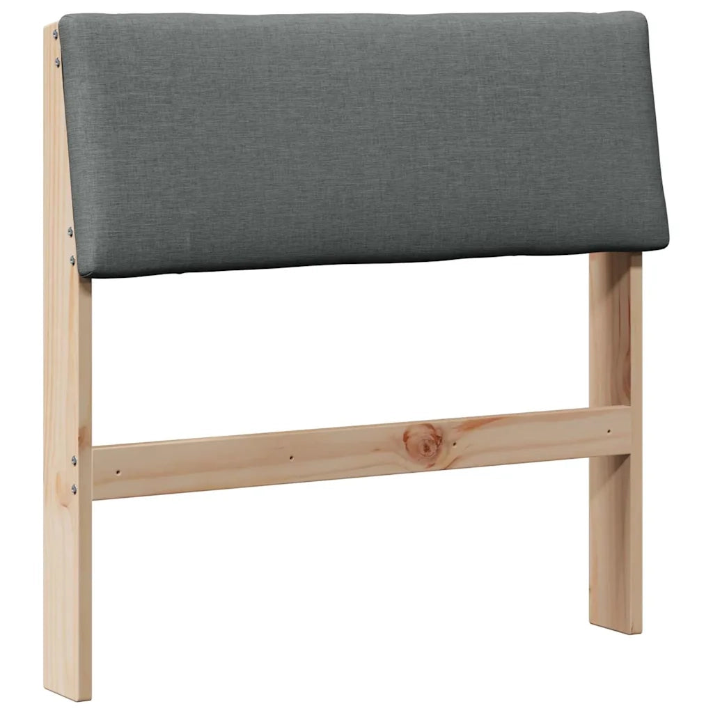 Testiera | Testata imbottita Grigio scuro 80 cm Pino massello