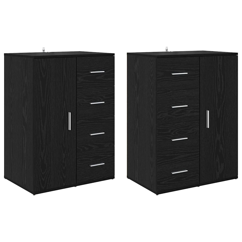 Credenza | Sideboards Corona 2 pcs Rovere Nero 59 x 39 x 80 cm