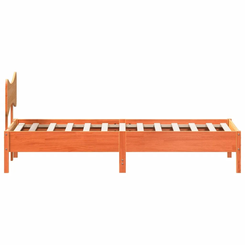 Giroletto senza Materasso-Struttura Letto Marrone Cera 100x200 cm Legno di Pino 862551