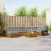 Set di divani da esterno 8 pcs Grigio Naturale e Chiaro 3373871