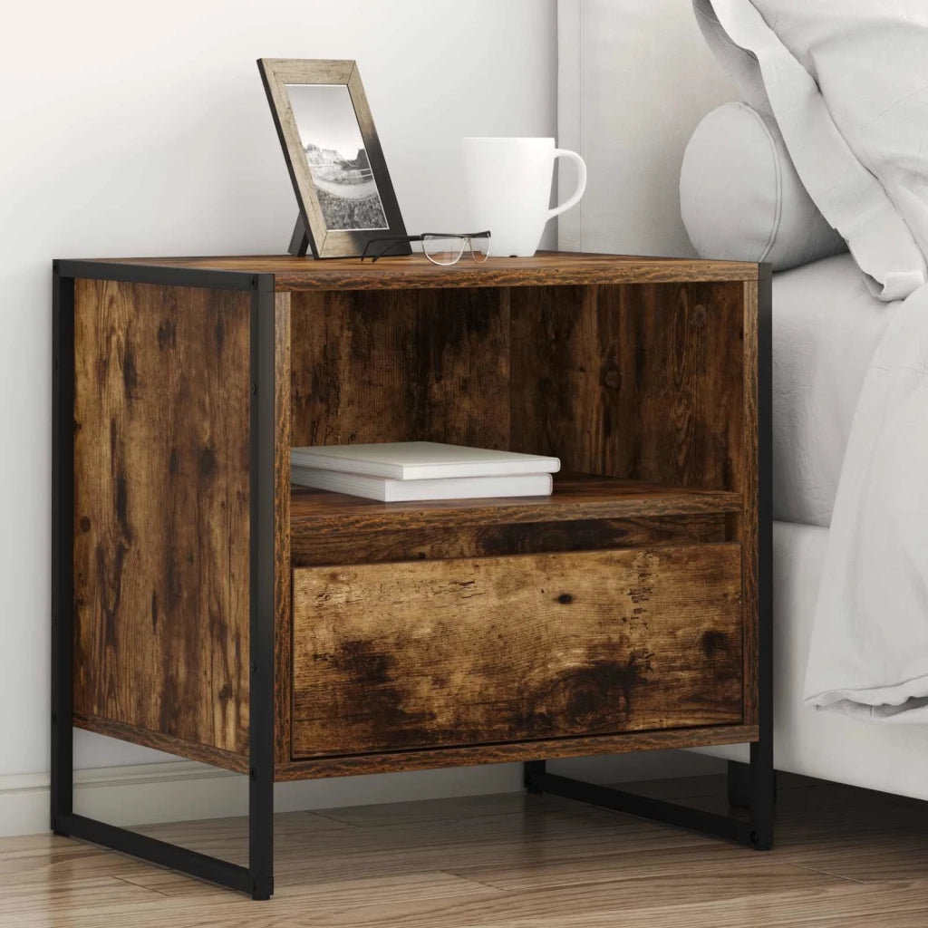 Comodino Quercia Fumosa 50 x 39,5 x 50 cm Legno multistrato 886670