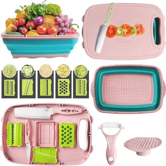 Piastra di taglio multifunzione 9-in-1 e scarico per outdoor e cucina