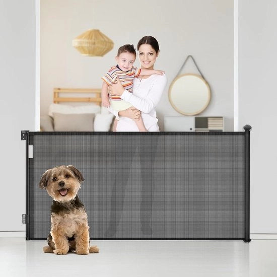 Barriera di sicurezza retrattile 0-140 cm - Bambini Animali - Scale Scalelle Cucina - Interno Esterno