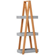 Scaffale Bagno Bamb¨´ 3 Ripiani Forma A ¨C Xylo ¨C Legno Naturale Grigio 30x18x81 cm