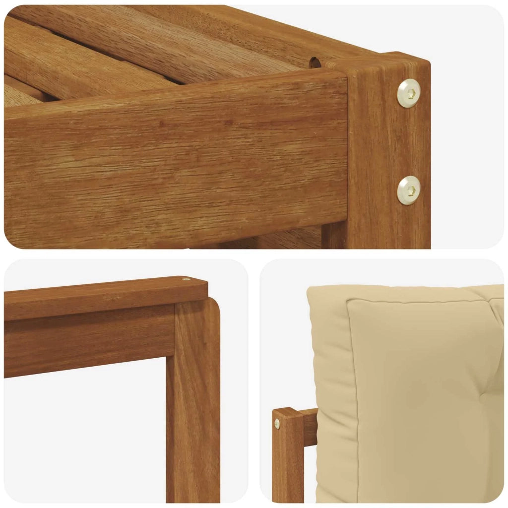 Set di divani da esterno con cuscino 4 pcs Naturale e Beige 3373248