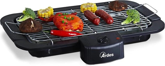 Grill elettrico senza fumo - Griglia portatile 2200W per interni ed esterni - Nero