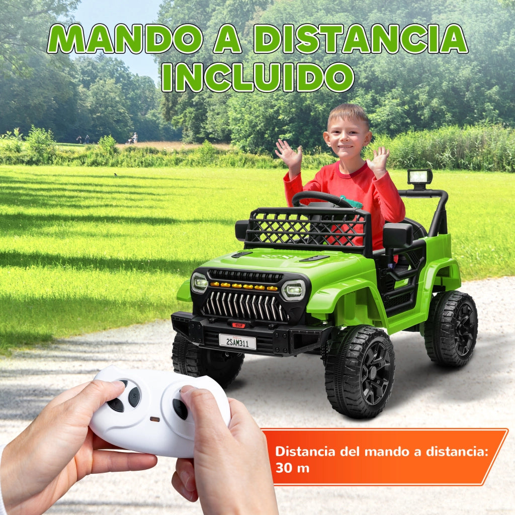 Automobile Elettrica per Bambini ¨C zephmum ¨C Verde, Telecomando, Batteria 12V