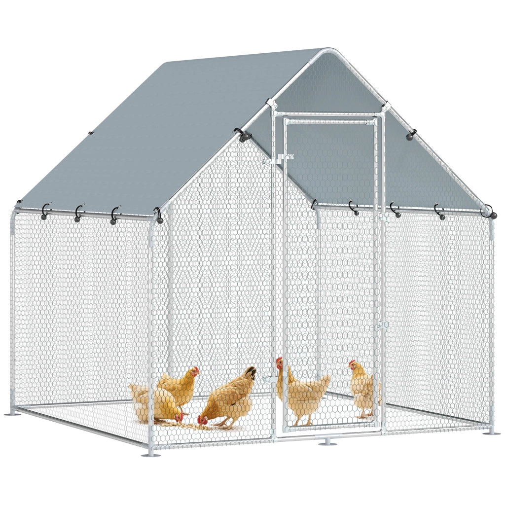 Pollaio per Galline ¨C zephmum ¨C Acciaio Zincato Argento 2x2x2 m
