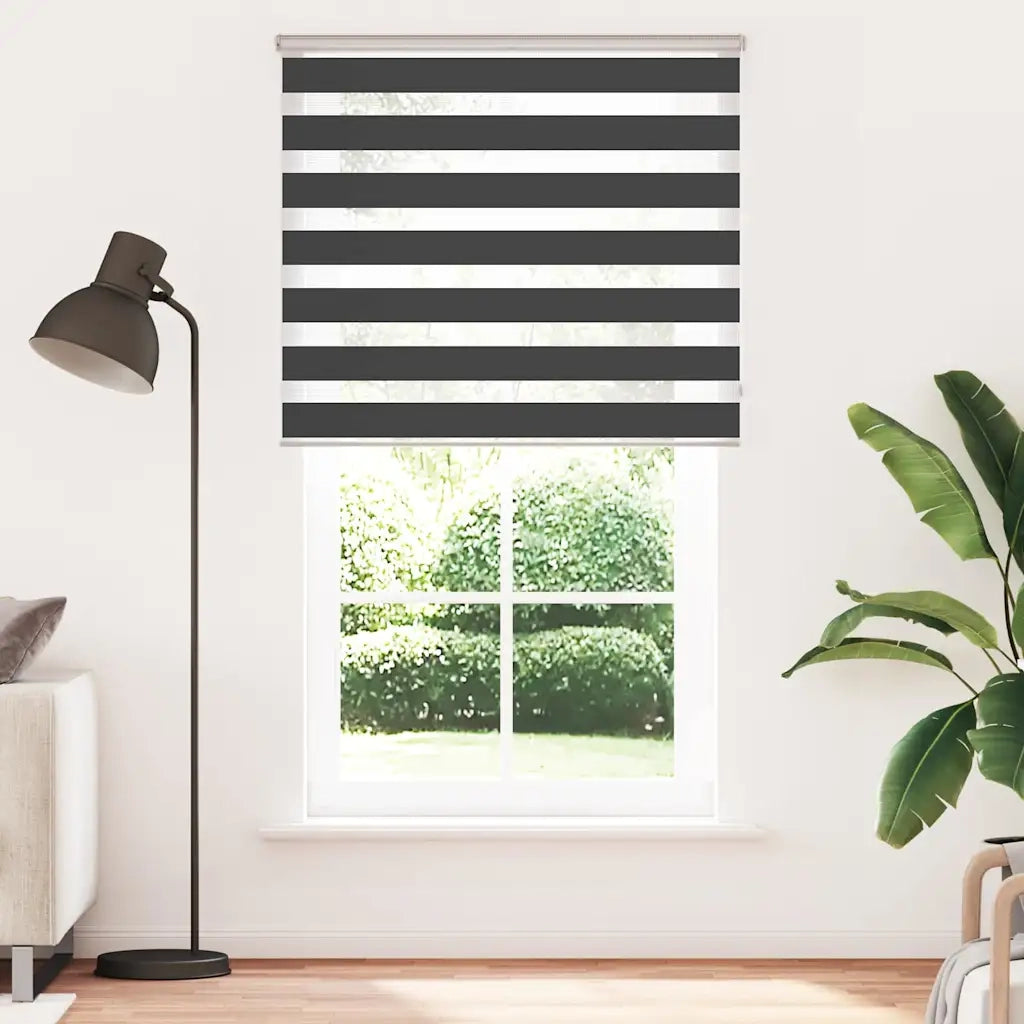 Tenda a Rullo Zebra Nero Larghezza Tessuto 120,9 cm Poliestere 4014266