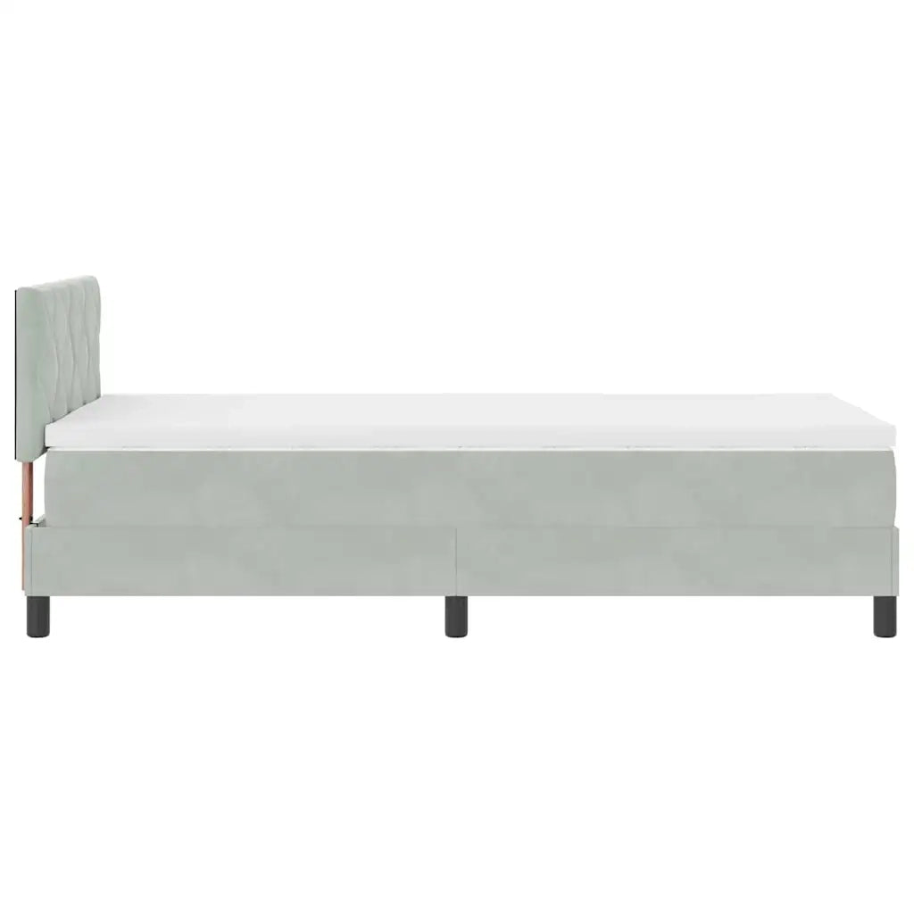 Letto a molle con materasso Grigio chiaro 90 x 200 cm Velluto 3339212
