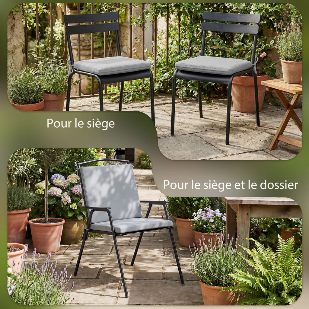 Cuscini per sedie da giardino set 2 pezzi ¨C Xylo ¨C 50x50 cm grigio antiscivolo