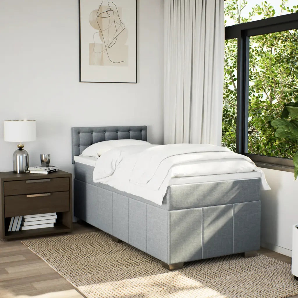Giroletto a Molle con Materasso Grigio Chiaro 90x190 cm Tessuto 3286937