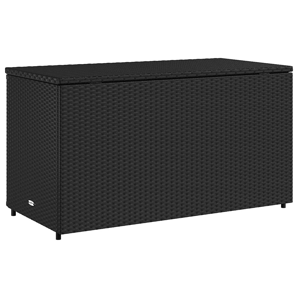 Armadietto Portaoggetti Giardino Nero 110x55x60,5cm Polyrattan 365567