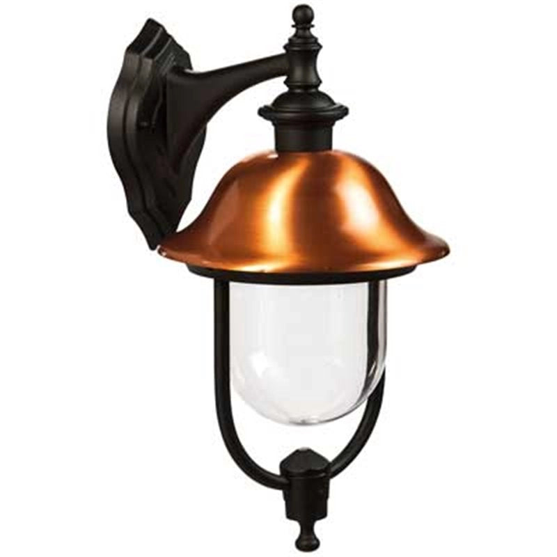 LANTERNA DA PARETE 'CALLIOPE DOWN' Colore Nero/Rame