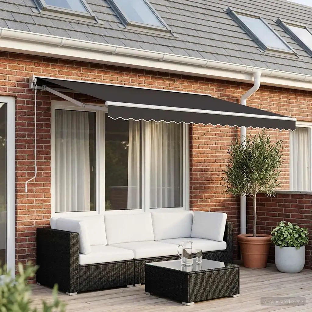 Tessuto di Ricambio per Tenda da Sole Grigio 600x300 cm Poliestere 143713