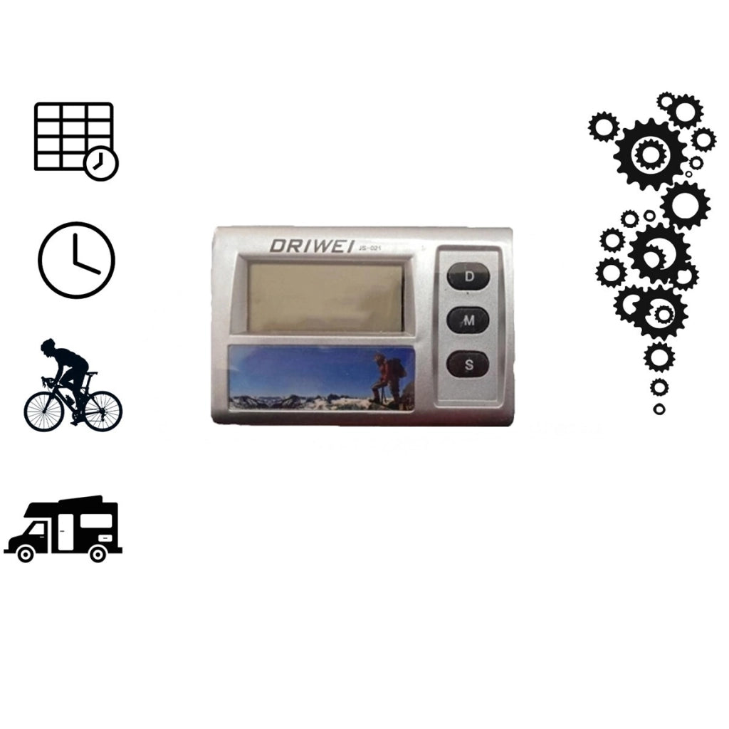 MINI OROLOGIO DIGITALE LCD PORTATILE AL QUARZO PER AUTO SVEGLIA STAFFA JS-021