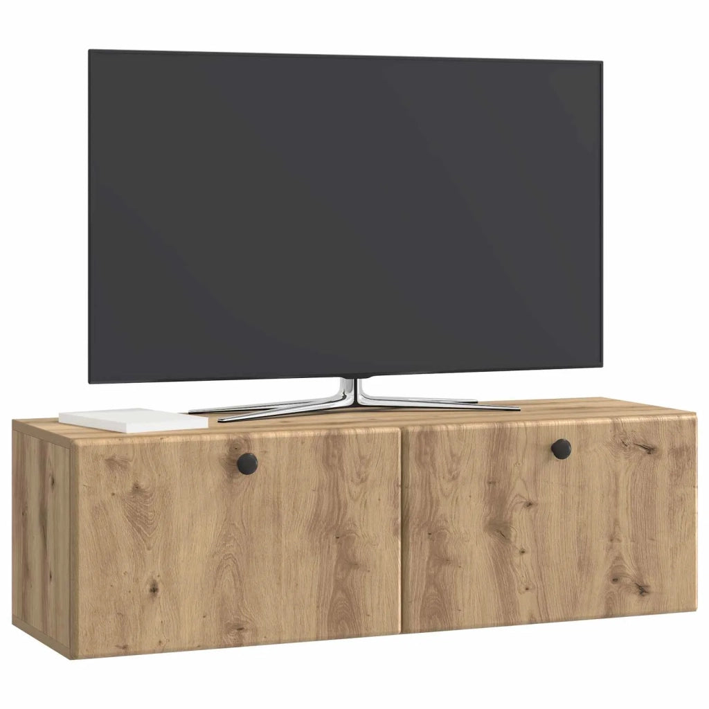 Mobile Porta TV da Muro-Credenza per TV sospesa 98 x 31 x 30 cm Rovere Artigianale