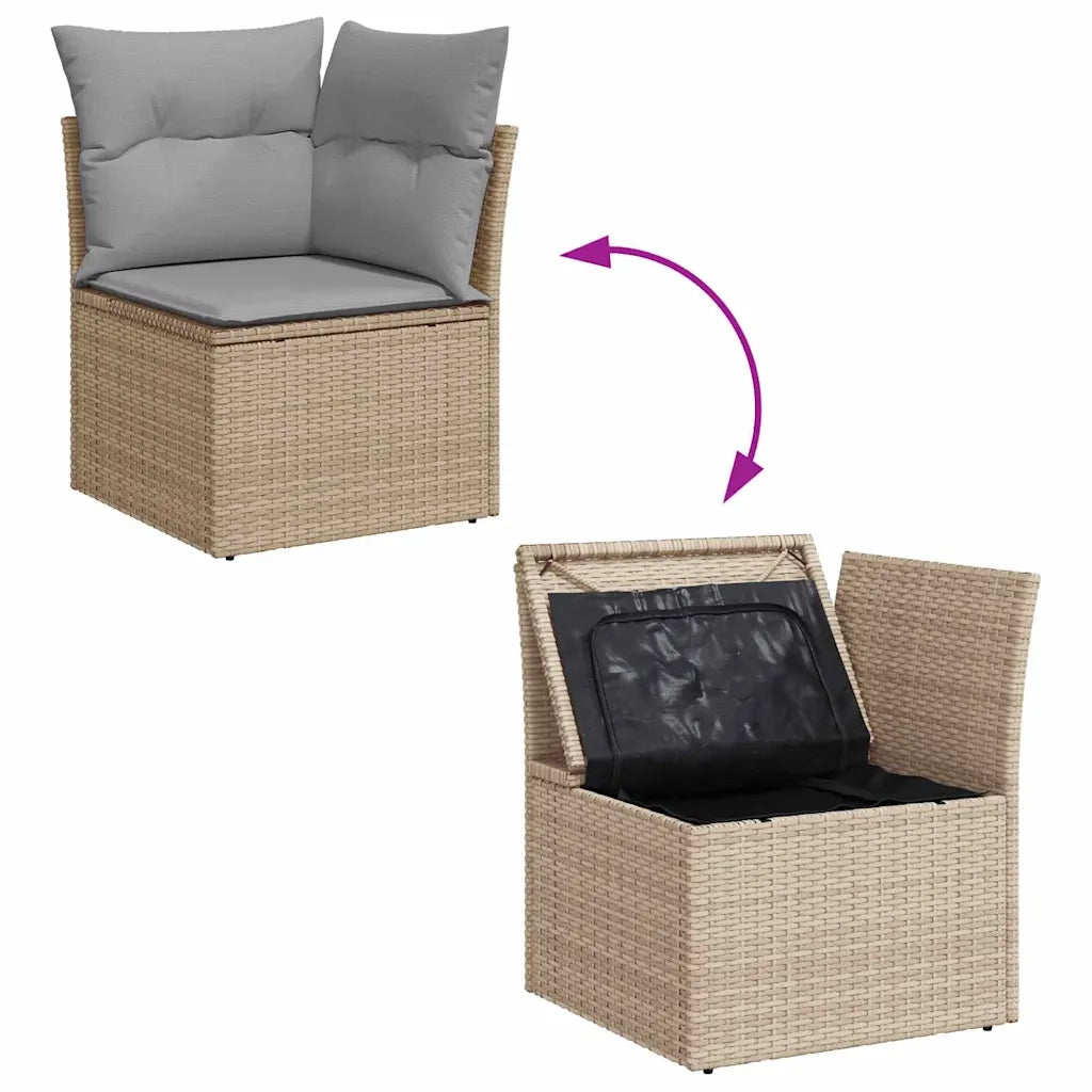 Set Divano da Giardino con cuscino 8 pcs beige e grigio chiaro 3363382