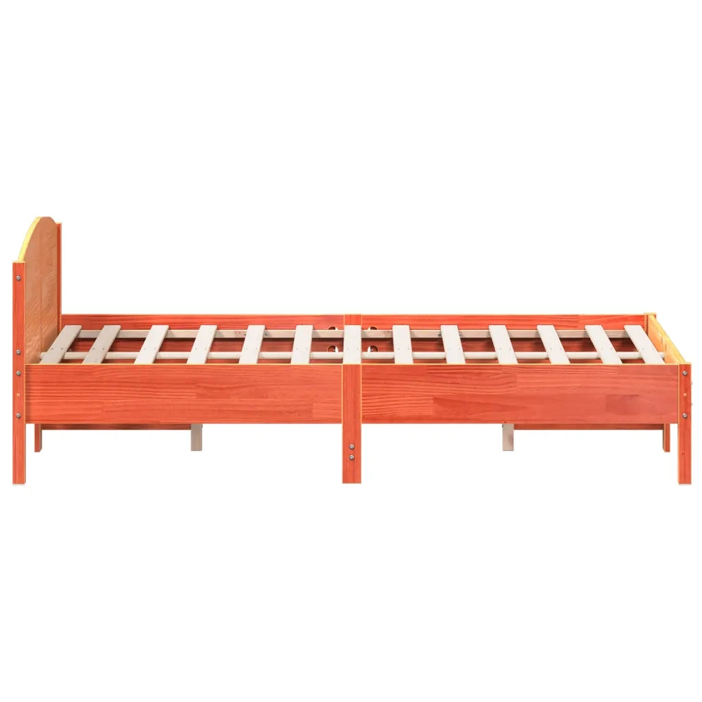 Letto senza Materasso-Struttura Letto Marrone Cera 120x200 cm in Legno di Pino 910978