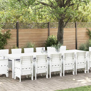 Set da Pranzo per Giardino 15 pcs Bianco Rattan Polt