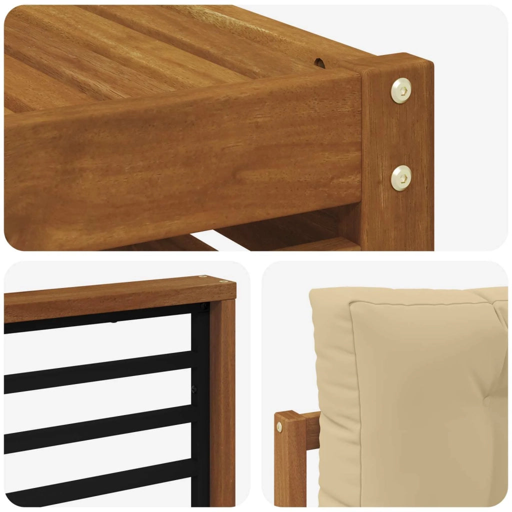 Set di divani da esterno con cuscino 7 pcs Naturale e Beige 3373793