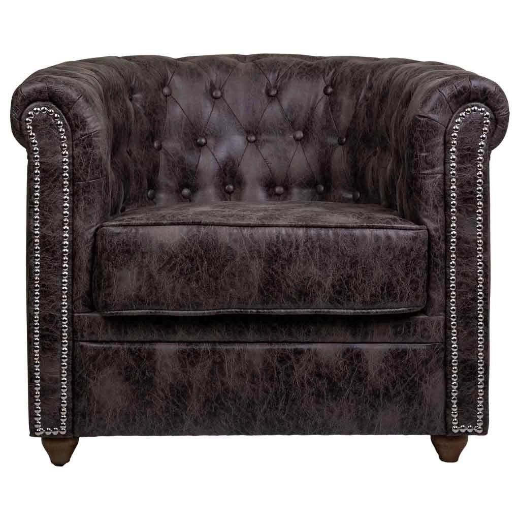 Poltrona imbottita marrone 80x80x48/72h