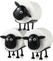 Decorazione per wc in legno per schapen (set di 3) - Decorazione per bagno da appendere (Nero) - Adatto per tubi di circa 40mm
